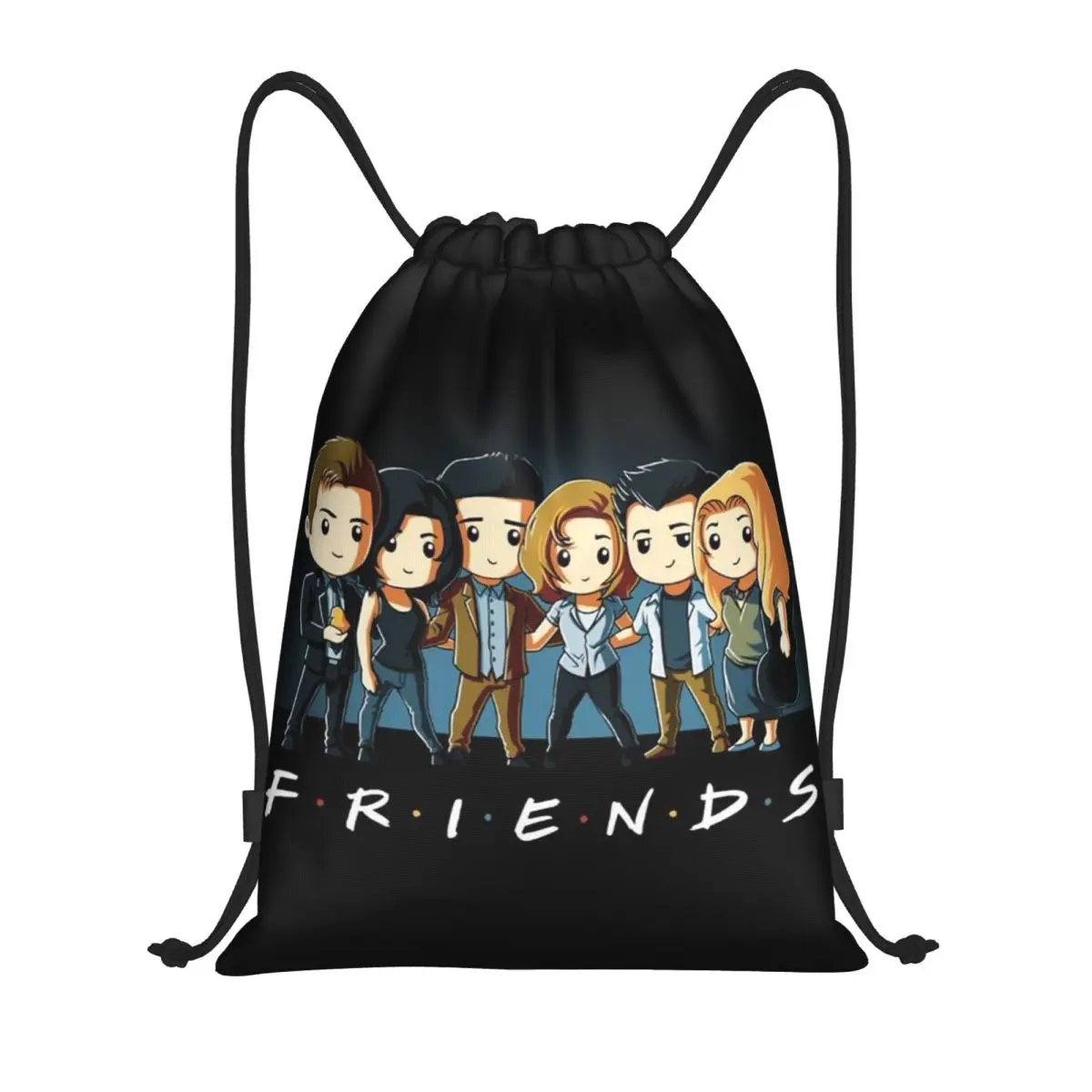 Bolsa con cordón de Aime de dibujos animados con personajes de amigos personalizados para entrenamiento, mochilas de Yoga, mujeres, hombres, programas de televisión, deportes, gimnasio