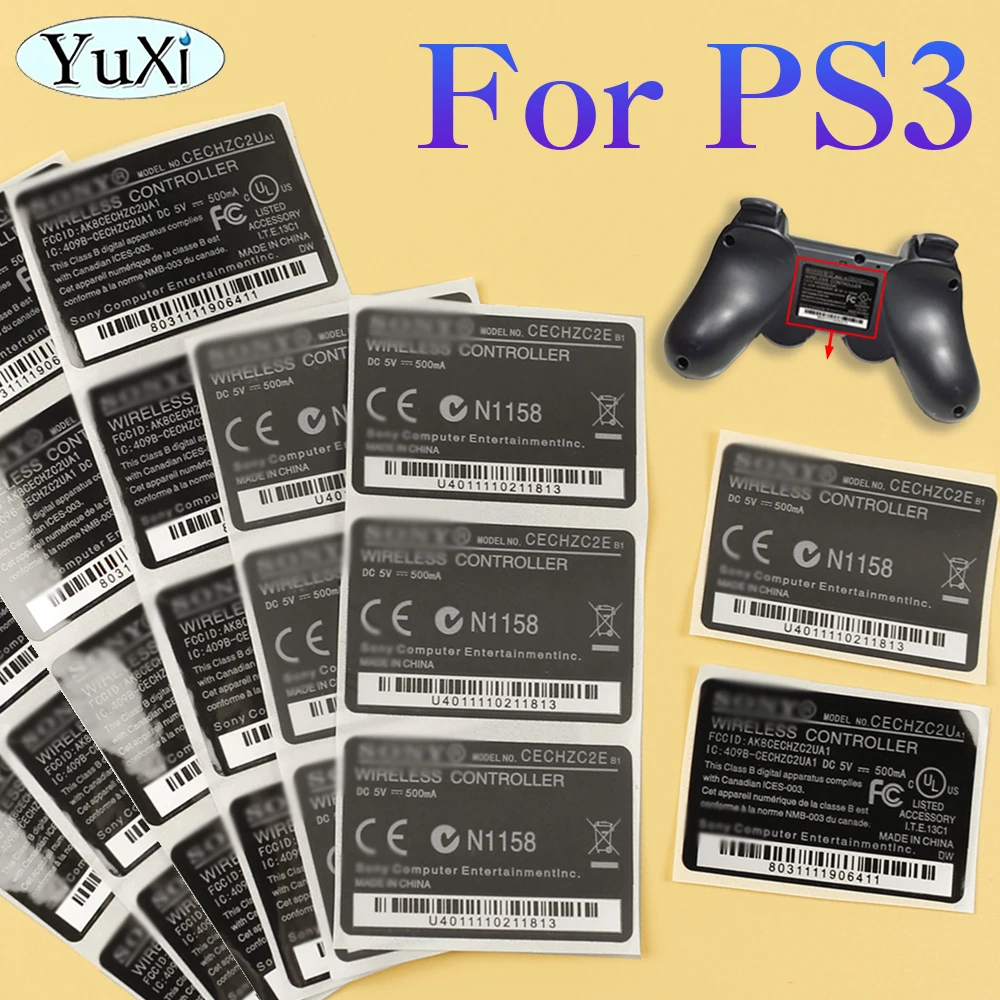 5Pcs Label Sticker for PS3 Wireless Handle Controller Back Housing Shell Label Sticker Seals For PlayStation 3 Replacement