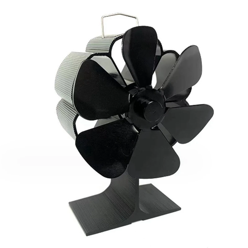 1 Piece 6-Blade Fireplace Fan Log Wood Burner Eco Friendly Quiet Fan Heat Powered Stove Fan