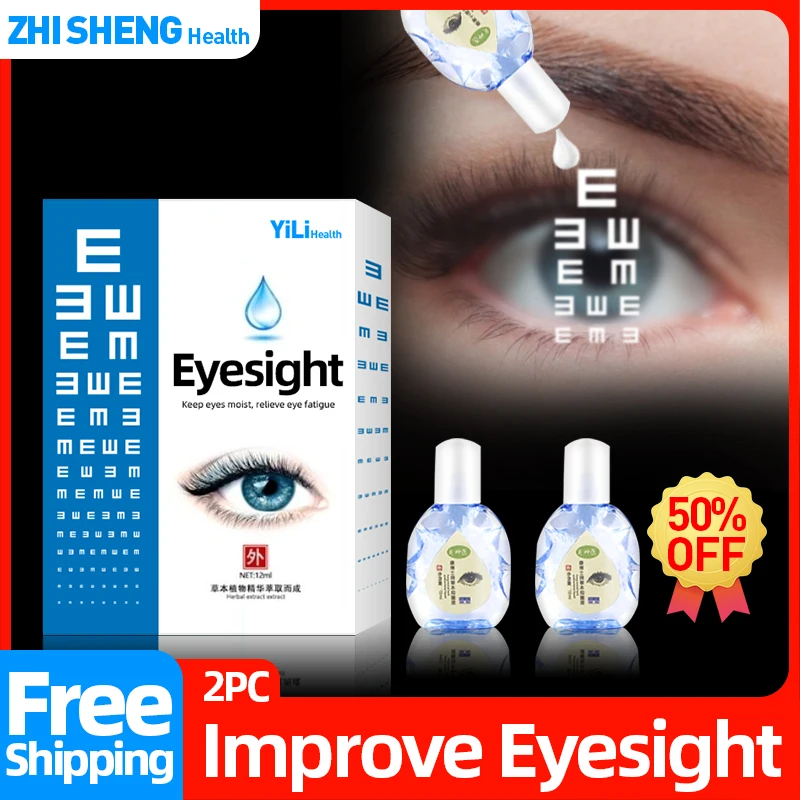 Eyesight Improvement 12ml Eye Clean Drop Relieve Blurred Vision Medical Cleanning Detox for Red and Dry Eyes