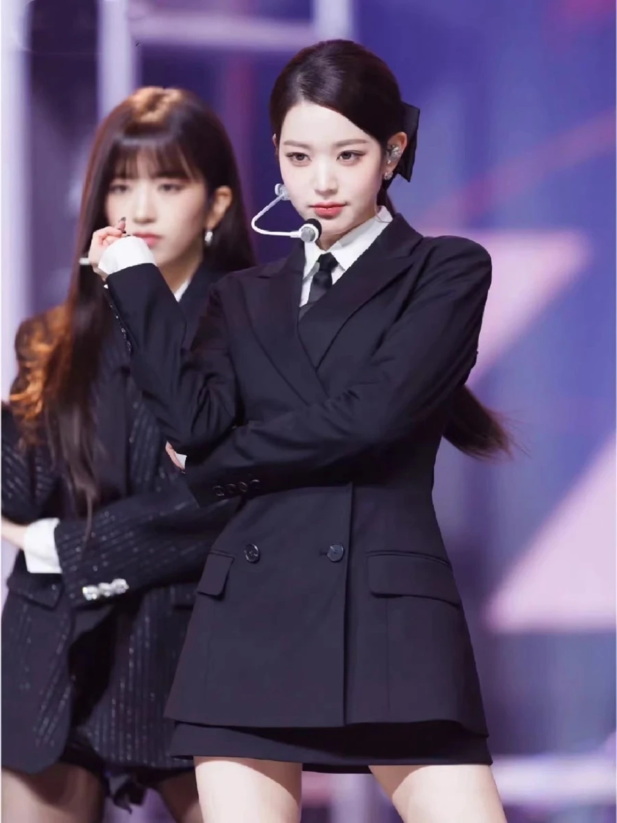 

Bla Suit Jaet Dr Корейский Sle Женский комплект Корейский JK orm School Sle Осень Зима Длинный све средней длины Dr