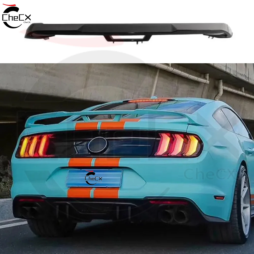 Rear Trunk Spoiler Boot Lip Wing For Ford Mustang Coupe 2015 - 2019 Rear Spoiler Carbon Fiber / ABS Glossy Black