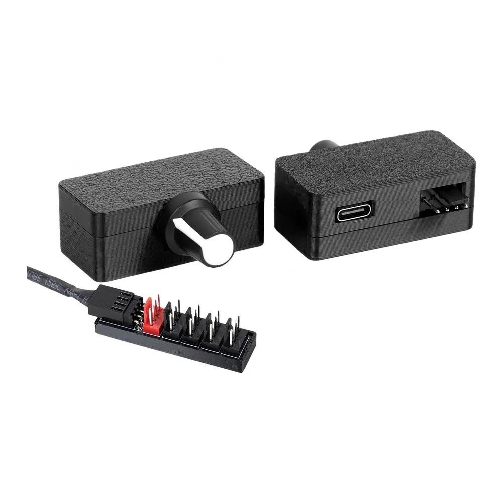 12V For PWM Fan Controller for Type-C Powered Systems 5V to 12V 4-Pin Connector Compact 45x22x18.5mm Black Unit