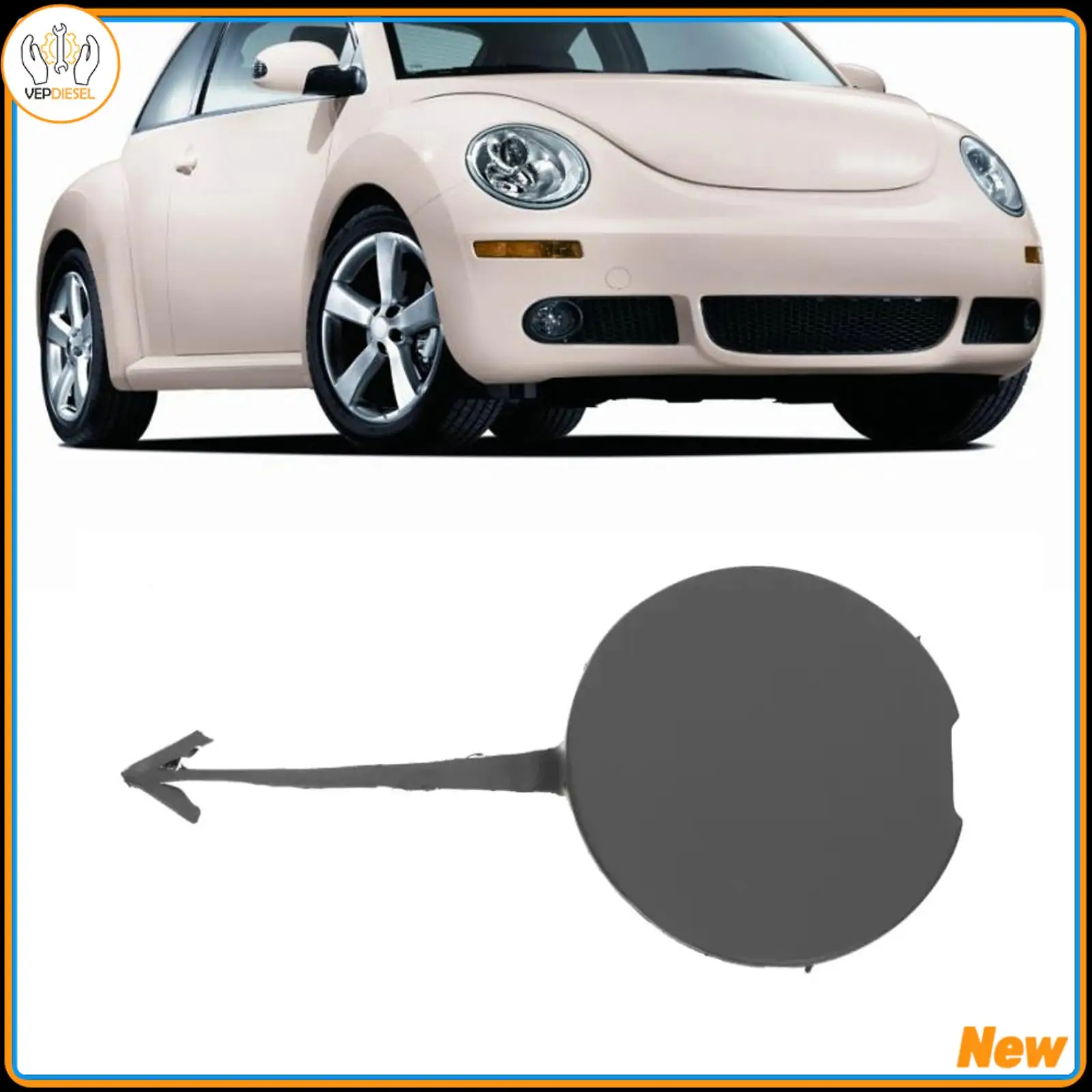 

1pc Front Bumper Tow Hook Cover Cap For Volkswagen Beetle 2006-2010 1C0807241C New Car Accessories