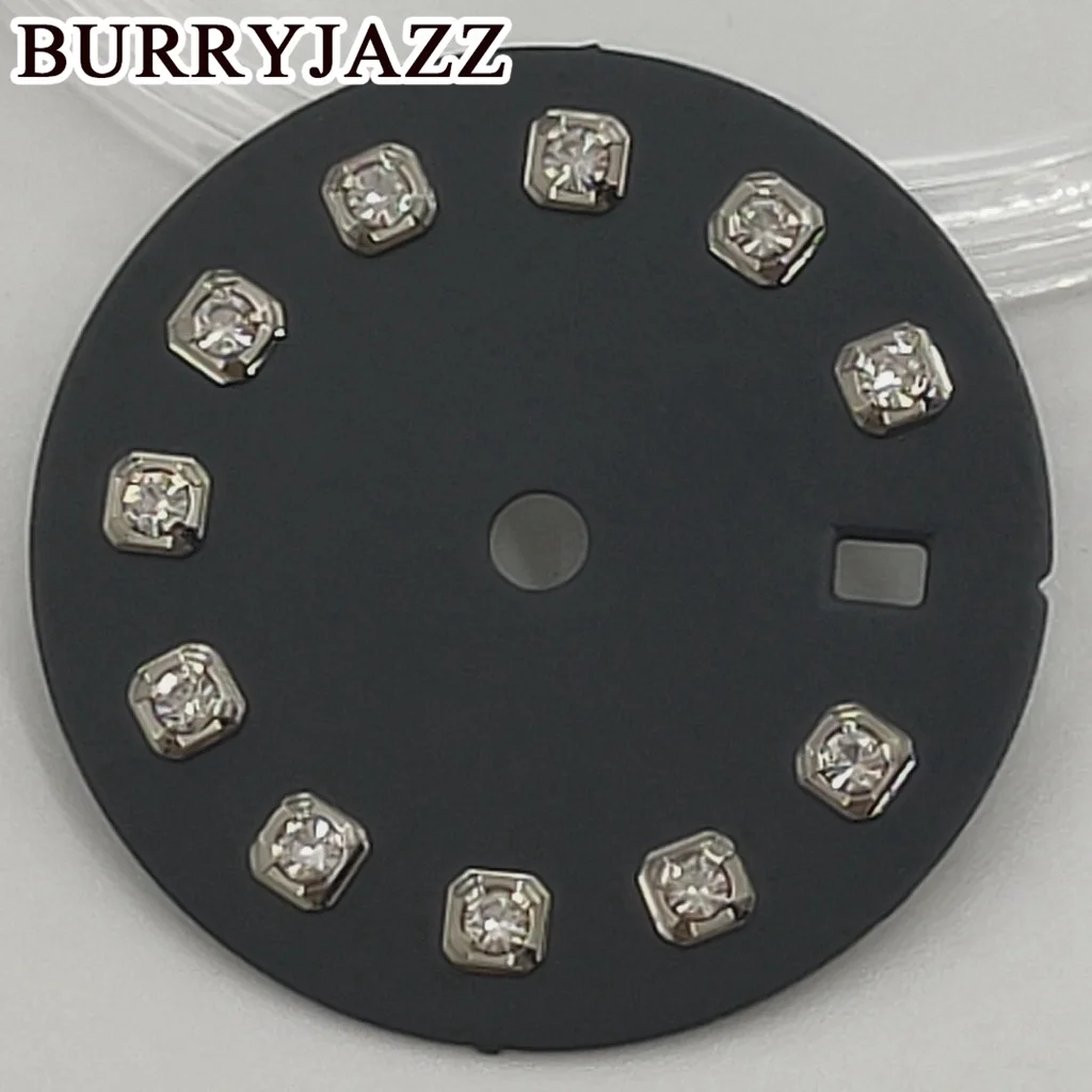 BURRYJAZZ 20.5mm No Logo NH05 Watch Dials Silver Black Blue Green Gray Dial Fit NH05 NH06 Case Crown