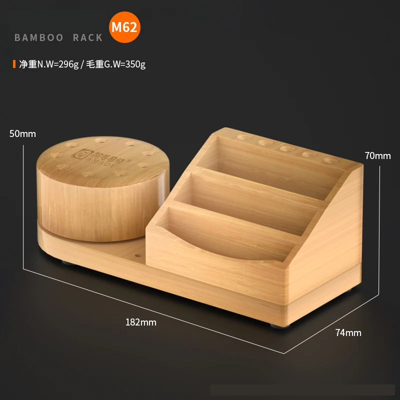 Amaoe M62 Wooden Storage Box Rotating Screwdriver Tweezer Organizing Holder Shelf Repair Tools Multifunctional Bamboo Rack