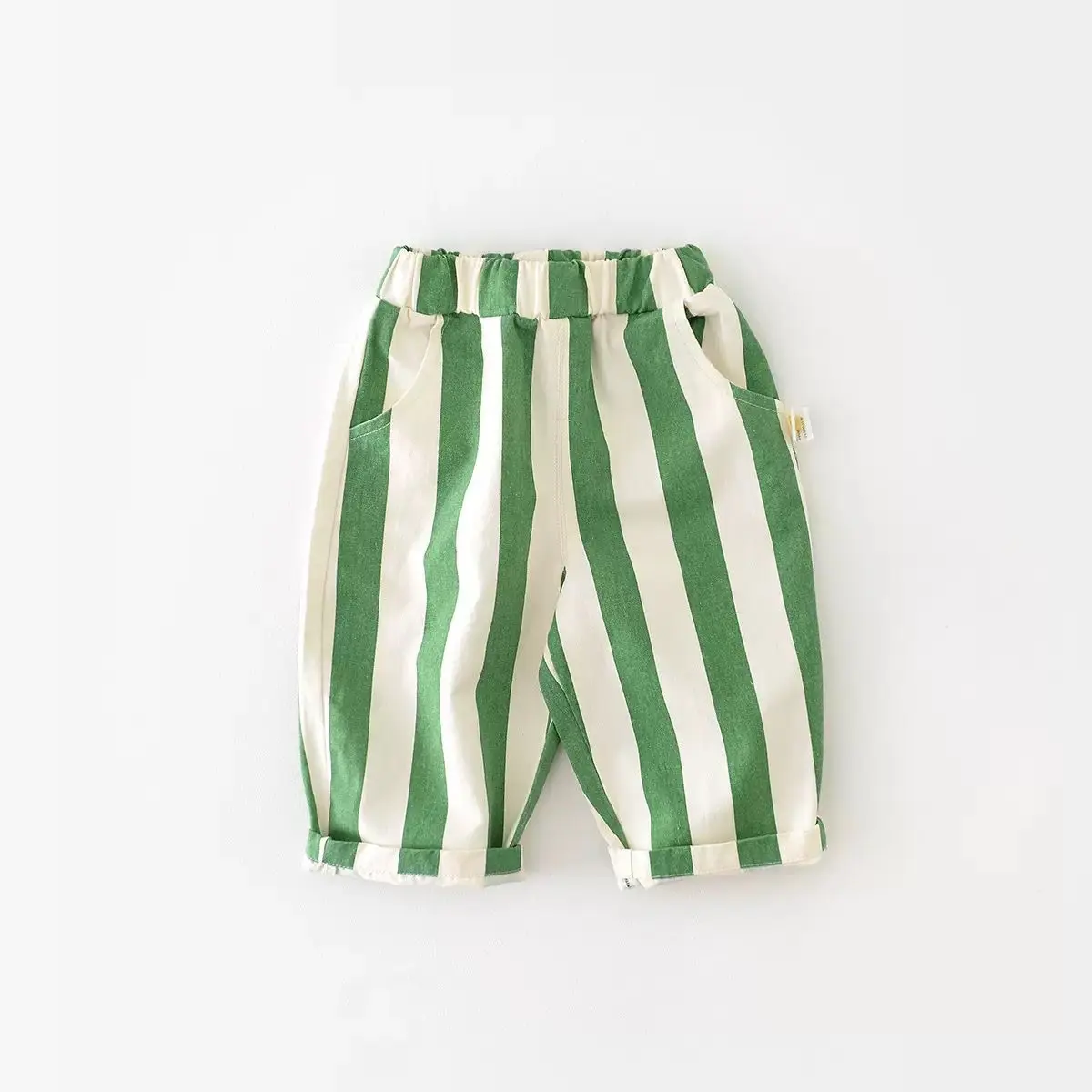 

8444 Baby Pants 2024 Spring New Vertical Stripes Baby Boy's Pants Casual All Match Trousers 0-3Year Girl's Pants