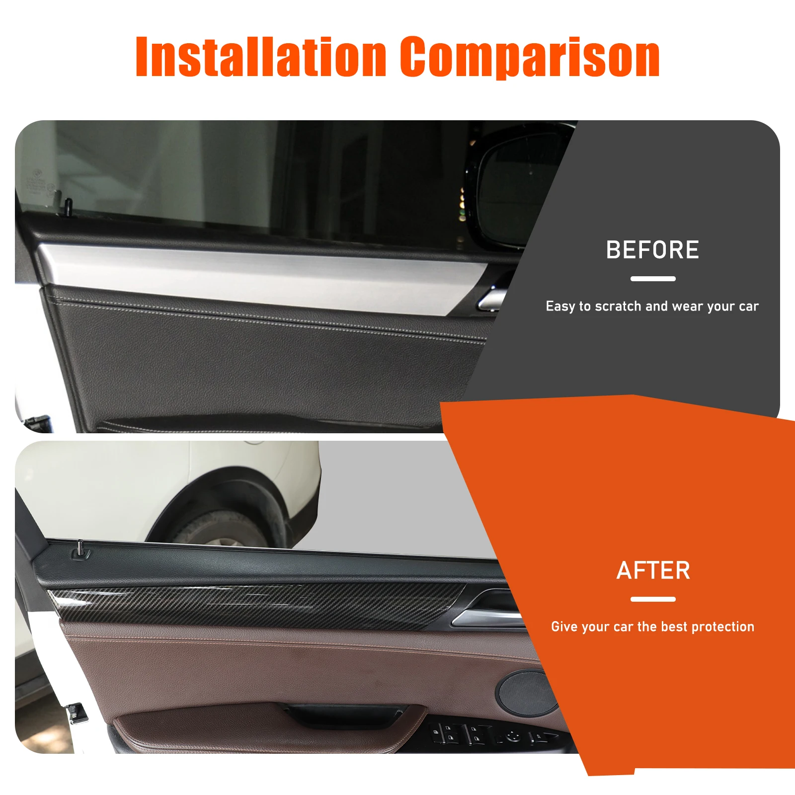For BMW X3 X4 F25 F26 2011-2017 ABS Carbon Fiber Car dashboard center console gear panel decorative cover sticker interior kit - Image 2