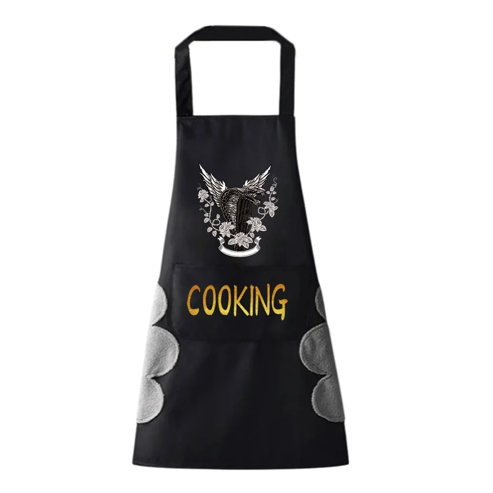 New Household Cooking Kitchen Aprons Women Waterproof Apron for Men Fashion Coffee Work Bib Wipe Hand Overalls Cobra Series