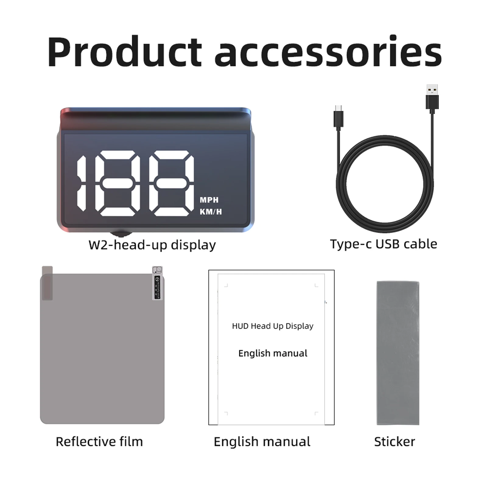 자동차 헤드업 디스플레이 GPS HUD 전면 유리 KMH 디지털 전자 속도계 모든 차량용 트럭용 플러그 앤 플레이 자동차 인테리어 액세서리