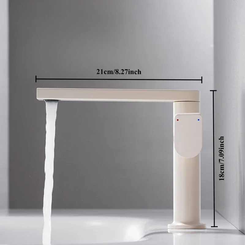 Brass hot and cold household bathroom faucet, grey toilet vanity basin faucet