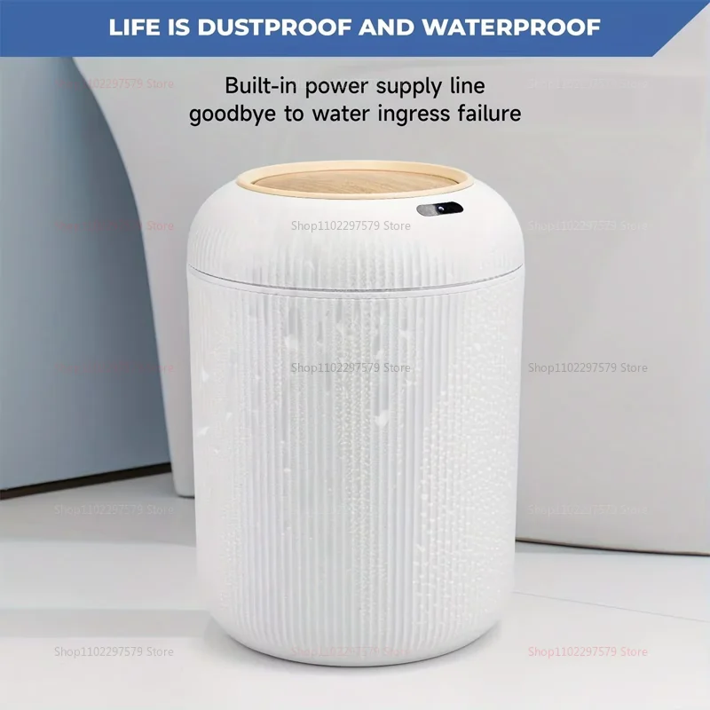 Lixeira automática com tampa, lixeira elétrica inteligente, à prova d'água, reciclagem, para cozinha, banheiro, escritório, plástico durável
