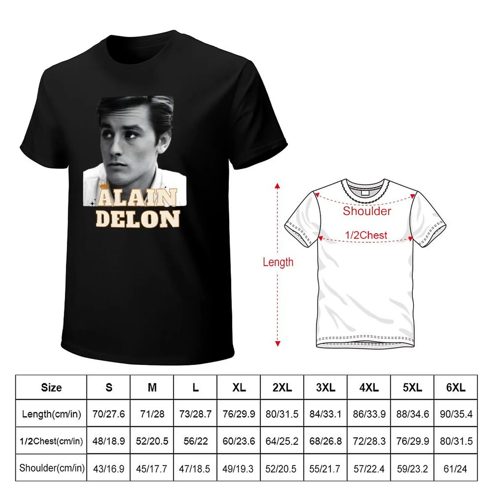 classic actor Alain Delon Pop Art T-Shirt Plus Size Basic Cotton T-Shirt