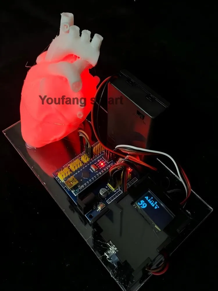 Robot pengujian detak jantung bionik, dengan ilmu OLED teknologi kreatif buatan tangan untuk Robot Arduino Kit DIY NANO Robot yang dapat diprogram