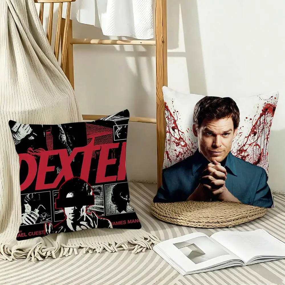 Crime Thriller D-Dexter Morgan   Pillow Case Pattern Printed Pillowcase For Living Room Sofa Cushion Cover