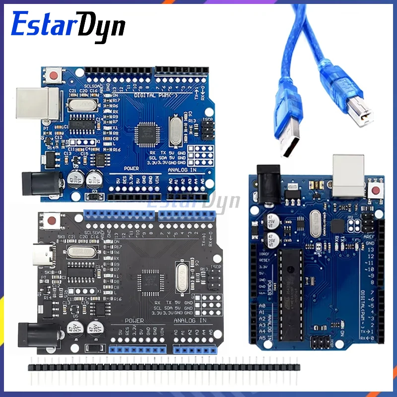 Estardyn UNO R3 Development Board ATmega328P CH340 CH340G For  UNO R3 With Straight Pin Header with Cable