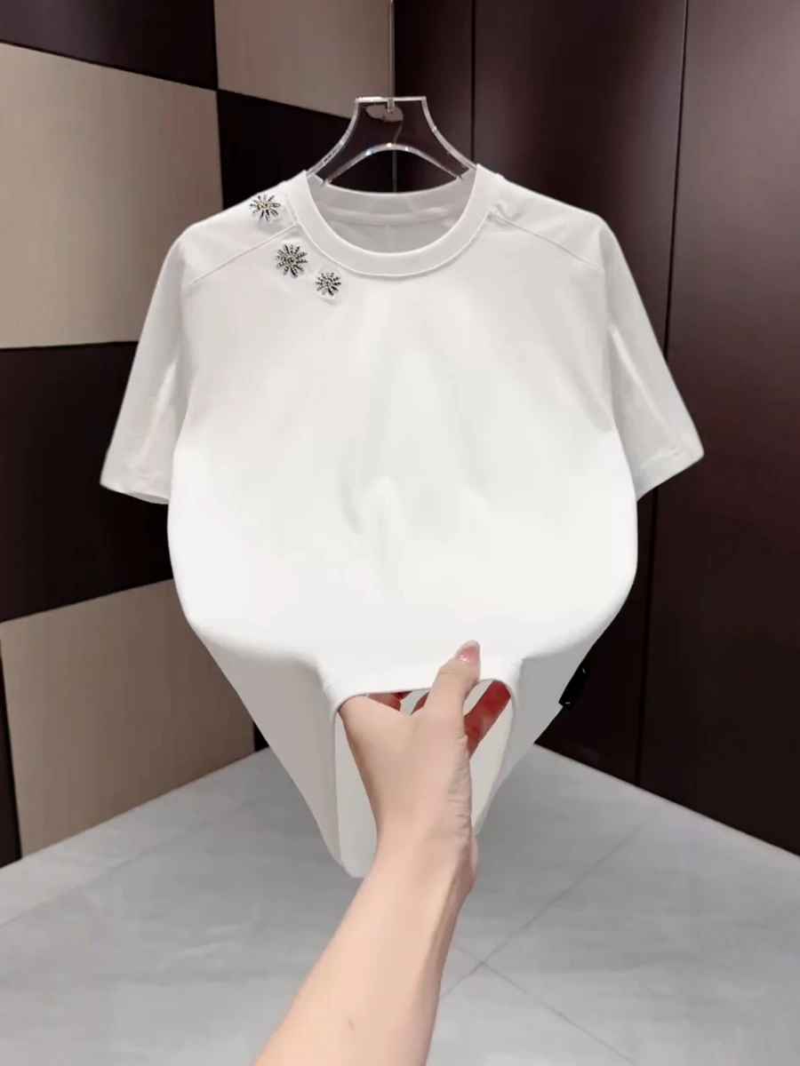 

Повседневная мужская футболка с круглым вырезом и коротким рукавом, модная летняя новинка, легкая, роскошная, в китайском стиле, приталенного кроя.