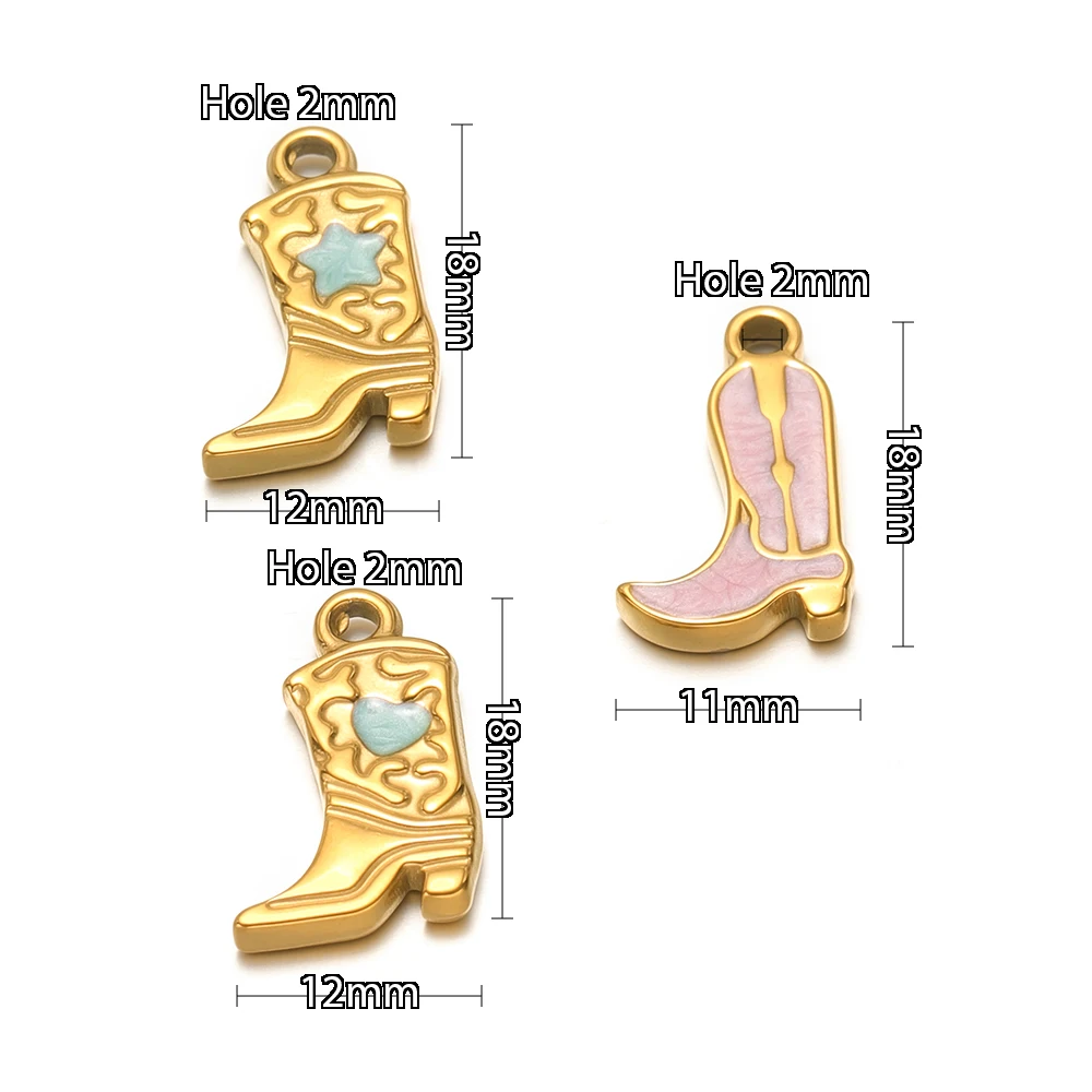 5 Stück Edelstahl-Emaille-Anhänger in Herz- und Sternform für DIY-Schmuck, Halsketten, Armbänder und Ohrringe – Detail 3