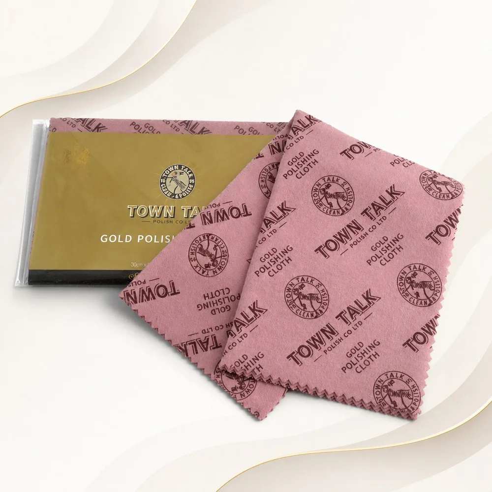 Original Town Talk Gold Polishing Cloth 30x45cm Jewelry Watch Cleaning Natural Cotton