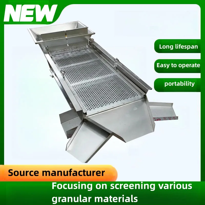 

Stainless steel linear vibrating screen 50 * 120cm food screening machine three-layer screening of large particle materials