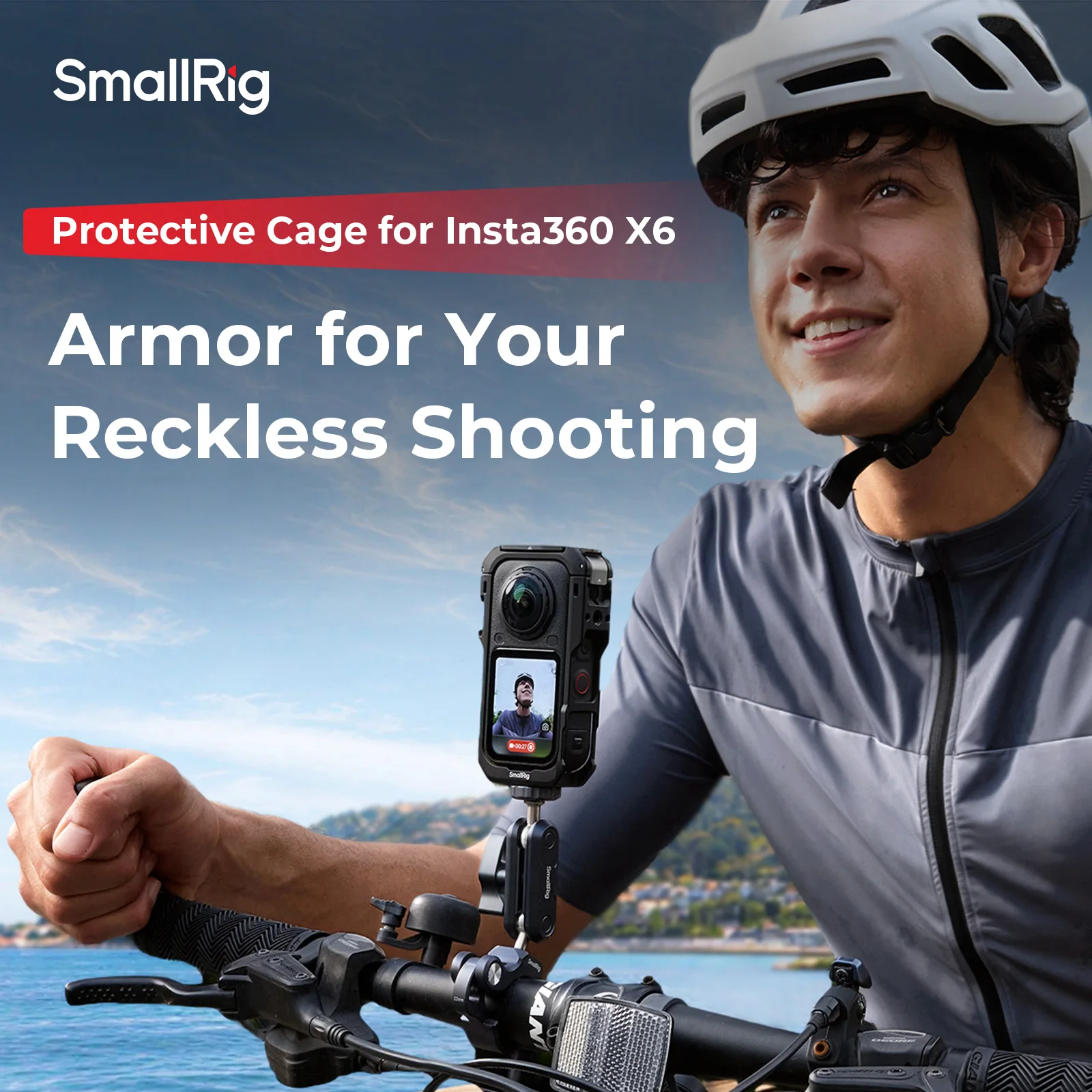 SmallRig Käfig für Insta360 X6 Rundumschutz mit ausklappbarem oberen Ständer und magnetischem Schnellverschluss / Cold-Shoe-Halterung 6965 – Detail 1