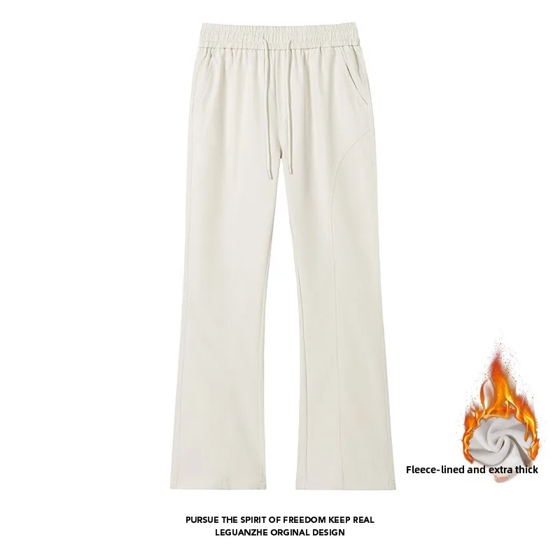 

Бестселлер в европейском и американском стиле, мужские расклешенные брюки с белой подошвой и диагональным кроем, драпированные, облегающие, универсальные повседневные брюки