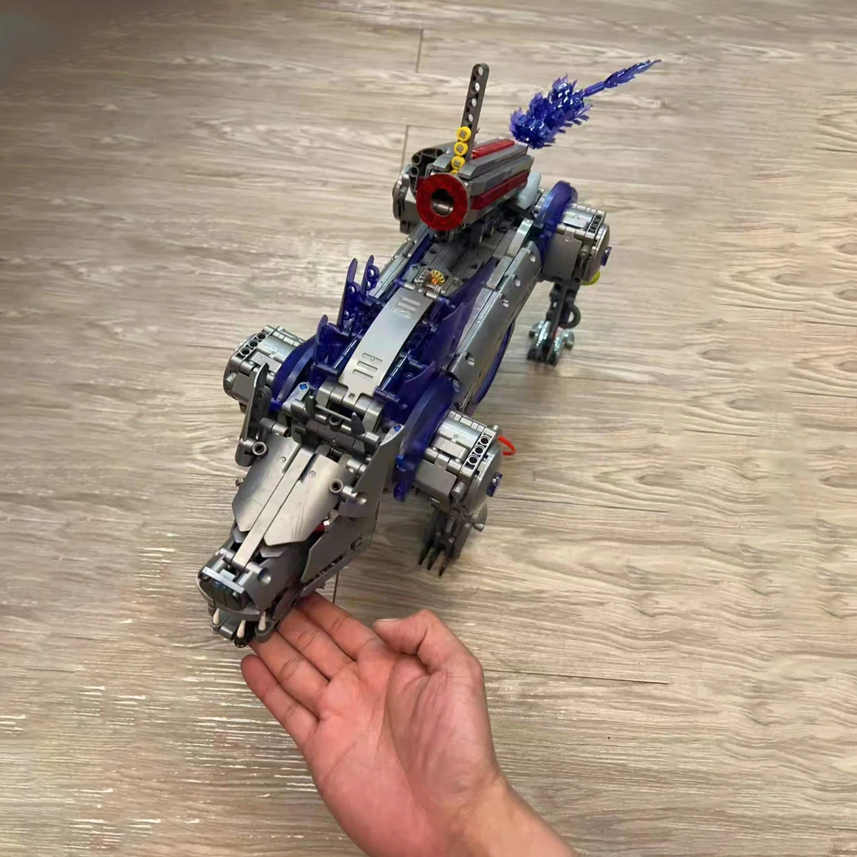 Ideas Series Mechanical Silver Wolf Building Blocks Mechanical Jungle Wolf Model Bricks Toys For Kid Birthday Gift MOC 1859PCS