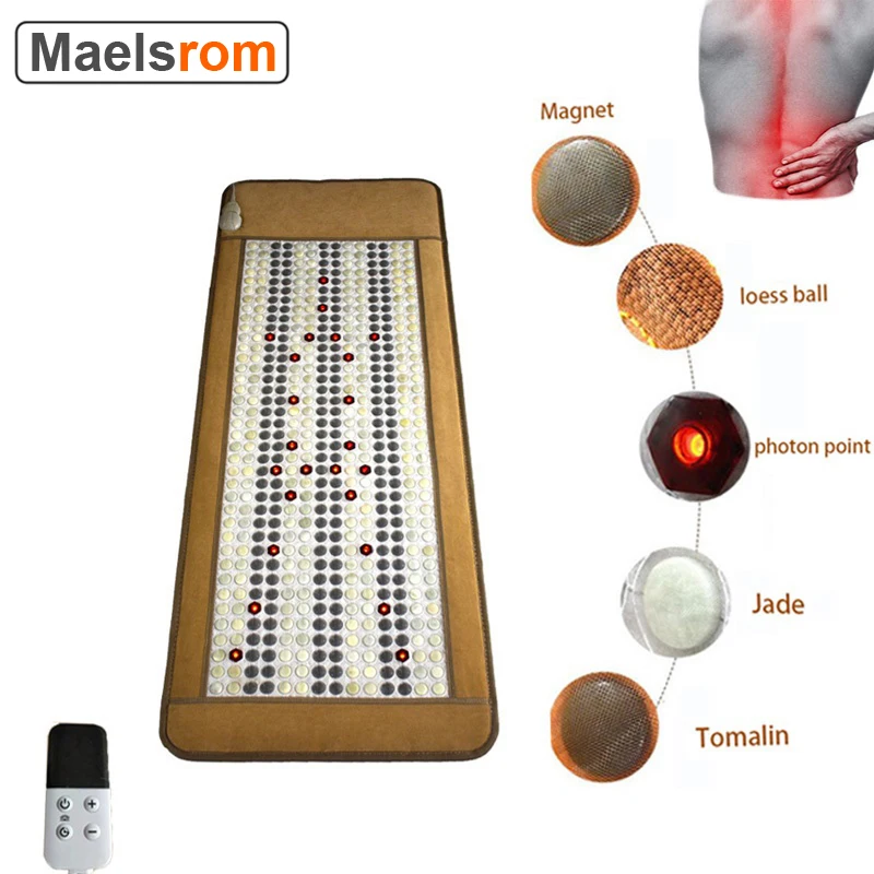 180x50CM Photon Energy Electrothermal Massage Pad Jade Germanium Tourmaline Tourmaline Far Infrared Negative Ion Heating Pad