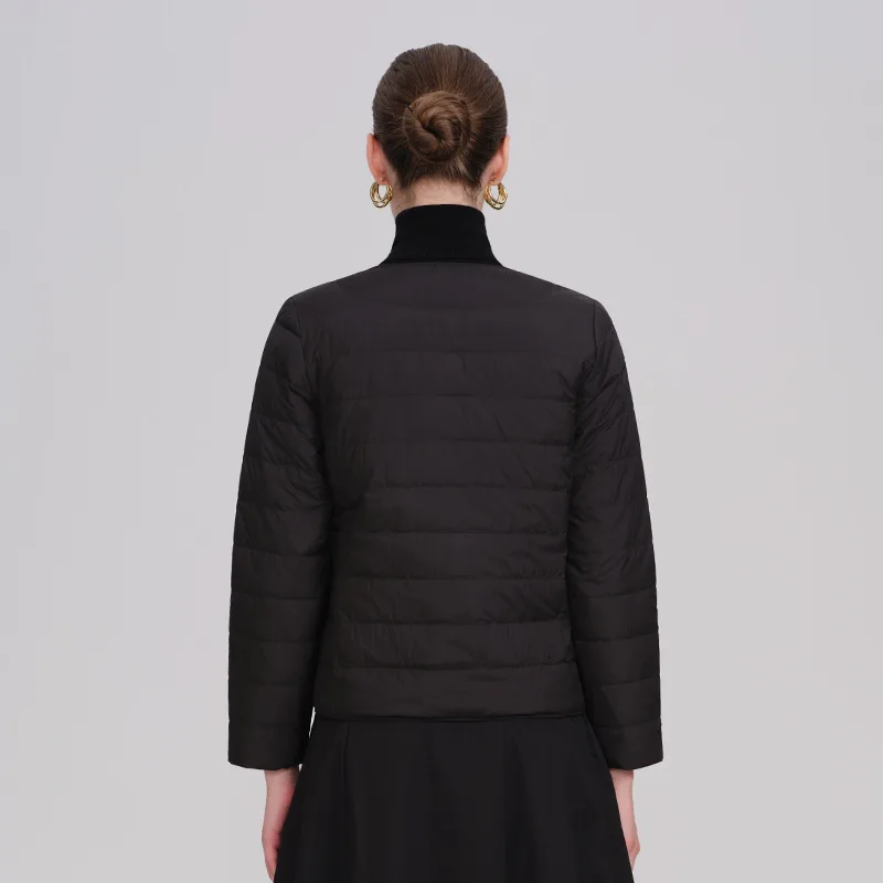 Down Coats V Neck Single Breasted Down Coat Solid Women Outerwear Cardigan Loose Spliced Casual Buttons Long Sleeve Winter