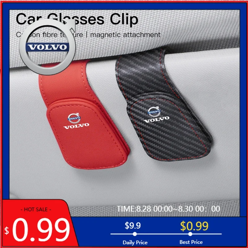 

2026 Hot For Volvo Steering Covers Car Interior Sun Visor Glasses Clip Storage Box Holder For Volvo XC60 XC90 XC40 V60 V40 XC70