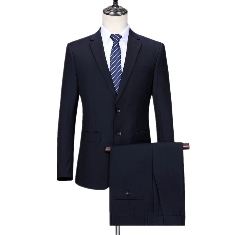 Traje profesional de negocios personalizado para hombre, traje de boda para novio, Color sólido, cuatro estaciones, 129