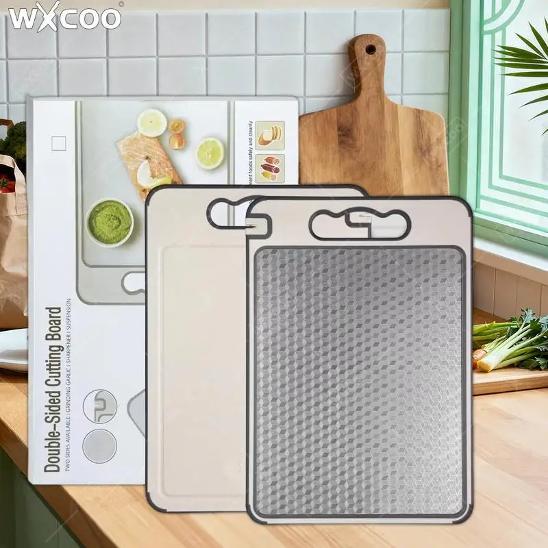 Stainless Steel Cutting Board for Kitchen Food-Grade Diamond-Pattern Large Non-Slip Double Sided Cutting Board Chopping Board