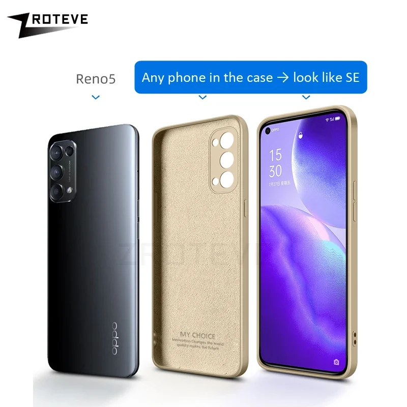 Reno6 Pro Case ZROTEVE Silky Liquid Silicone Soft Cover For Oppo Reno 6 5 Z 5Z 4Z 4 Pro Reno5 Reno4 Reno4Z Reno5Z Phone Cases