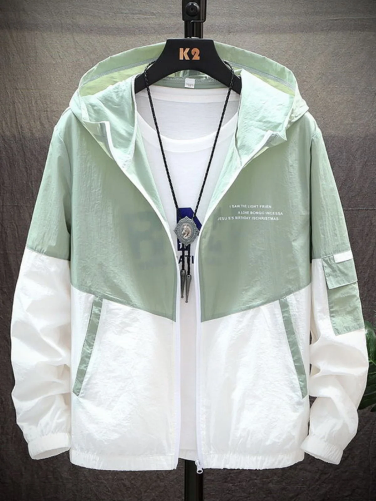 Summer Ultra-Thin Hooded Men's Sun Protection Clothing Breathable Lightweight Versatile Men's Jacket Trendy Outerwear