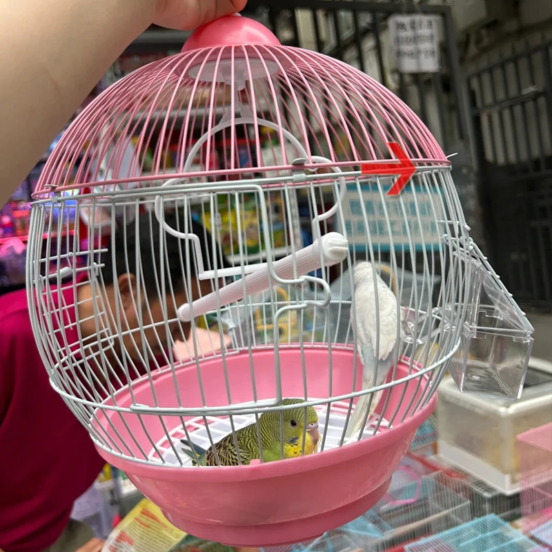 

Mini Spherical shapeBirdcage Standing Ornamental BirdCage Easy To Clean Breeding Bird Flight Cage Home Crate Parrot Nest