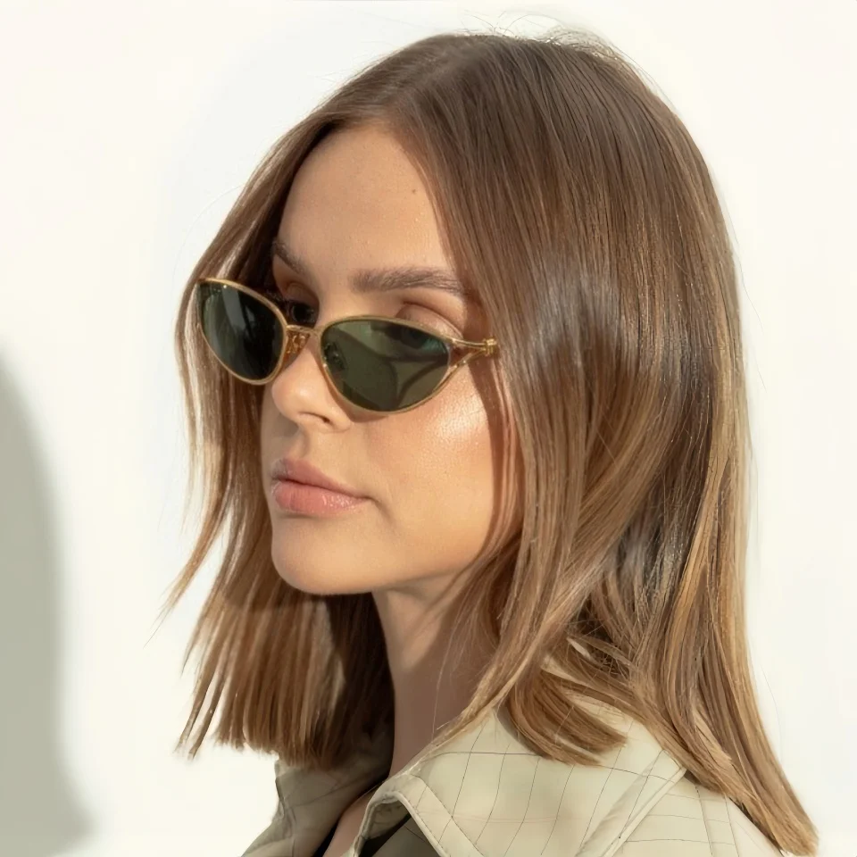 Exquisite And Popular Metal Cat Eye Shaped Frame Men’s And Women‘s Outdoor Fashionable Driving Party Travel Sunscreen sunglasses