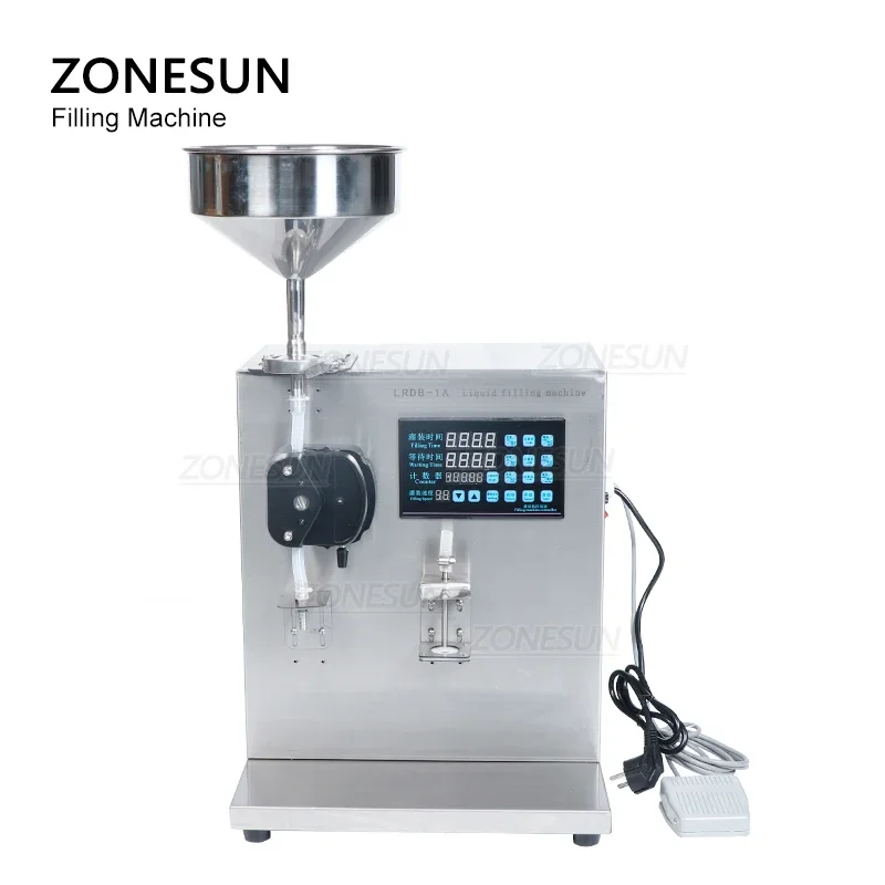 ZONESUN ZS-NP1 Desktop Automatic Essential Oil Honey  Nail Polish Filling Machine Water Beverage Bottle Filler Peristaltic Pump