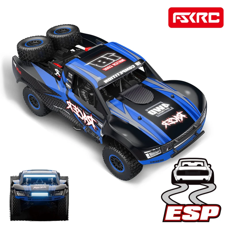 1:12 브러시리스 전문 오프로드 전기 RC 트럭 자동차 50KM/H 고정 속도 크루즈 LED 조명 4WD 레이싱 원격 제어 자동차