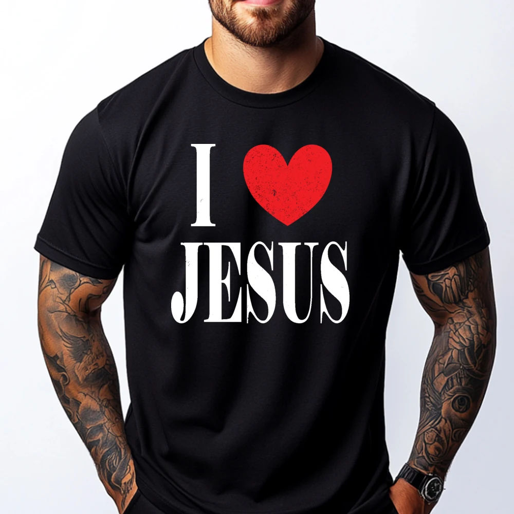 

I Love Jesus Quote Show Love To Jesus Men Graphic Tees T Shirt Men Letter Valentine's Day Gift T-shirts for Men