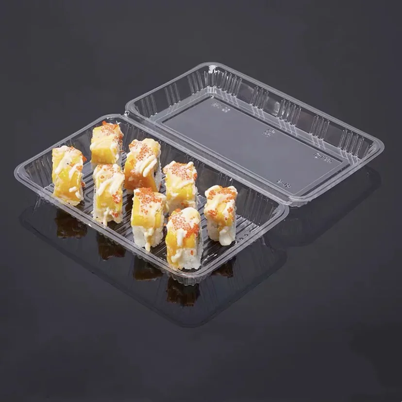 20pcs Sushi Packaging Containers Disposable Plastic Cake Pastry Storage Boxes for Picnic Camping Party Clear Takeaway Delivery