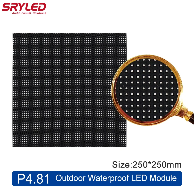 10pcs/lot SRYLED Outdoor LED Board P4.81 250mm×250mm SMD1921 Full Color RGB Advertising LED Display Panel