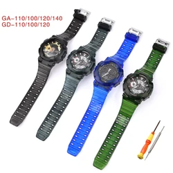 Case Strap for Casio G-SHOCK GA-110/100/120/140 GD-100/110/120 GLS-100 GAX-100 Men TPU Silicone Sport Bezel Watch Band Bracelet