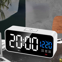 Multifunctional Electronic Alarm Clock Intelligent Digital Student Bedroom Headboard Large Screen Desktop Silent Desk Clock