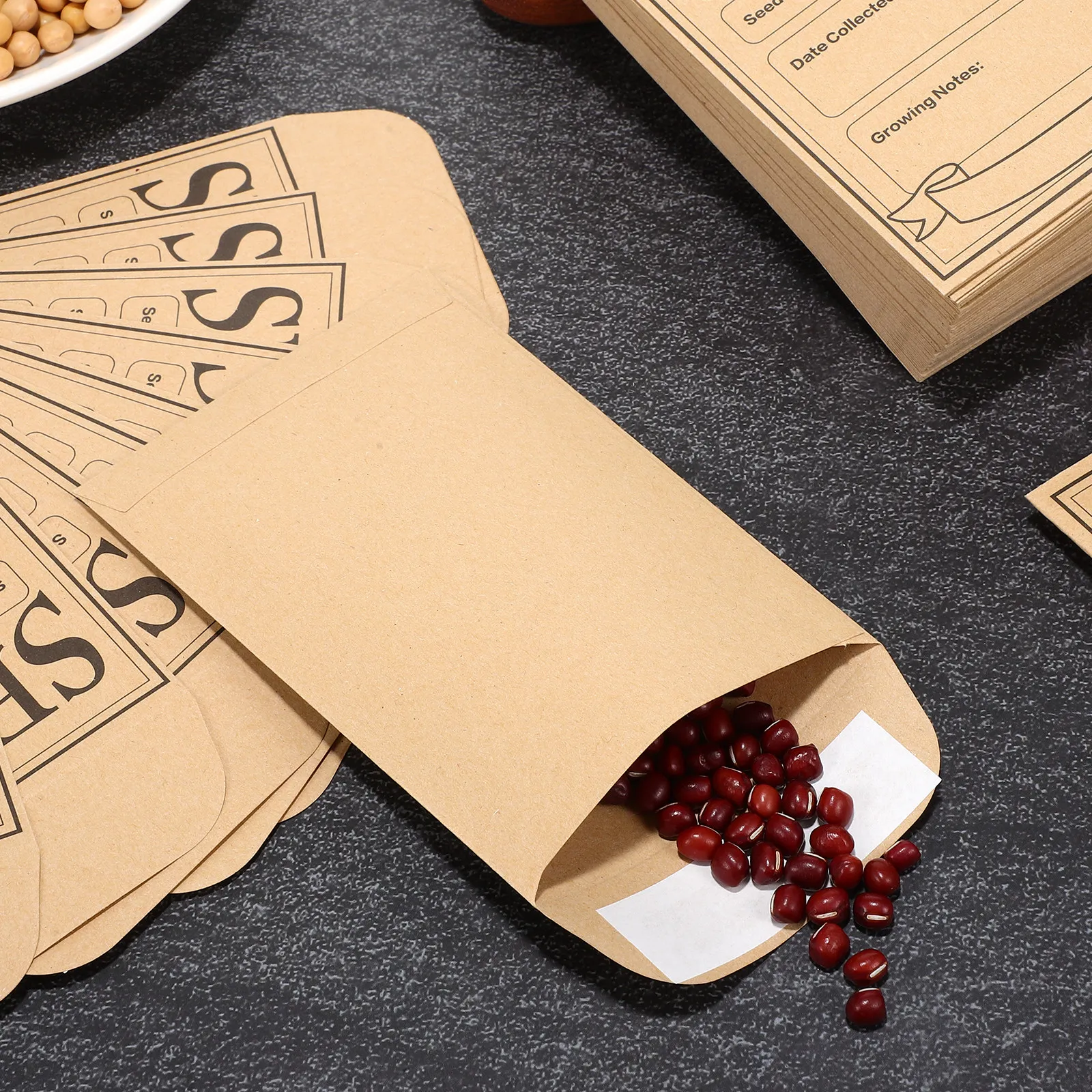 

200Pcs Small Kraft Envelopes Thick Brown Paper Mini Envelopes for Money Cash Wage Deposit Photo Postcard Packing Storage
