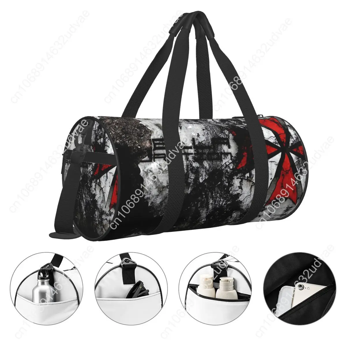 R-Resident-Game-E-Evil Gym Bag Cool Movie Weekend Sports Bags with Shoes Training Custom Handbag Fitness Bag For Male Female
