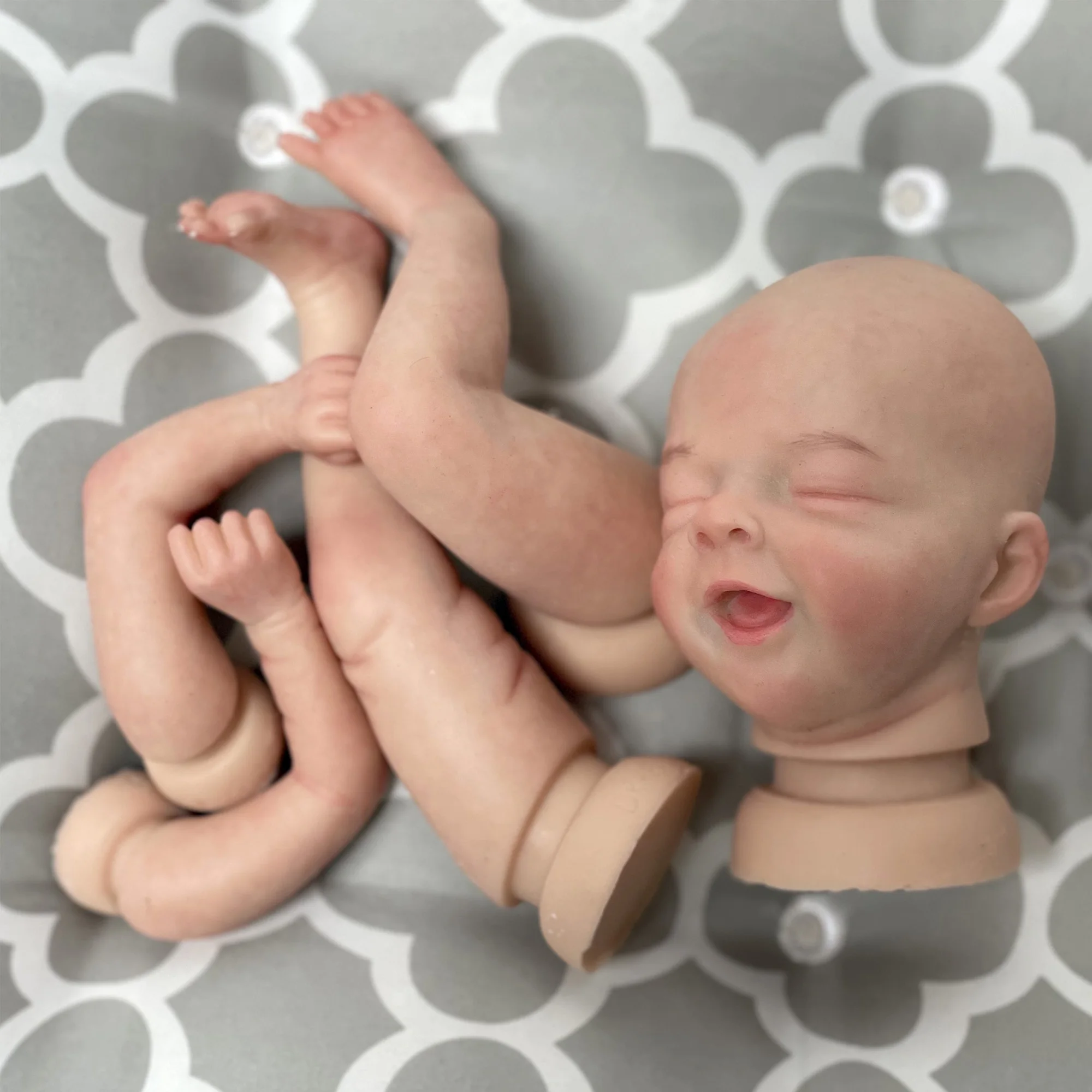 12 Inch Soft Solid Silicone Bebe Reborn Kits painted by artists Lifelike mini Painted finished Kits bebê reborn de silicone