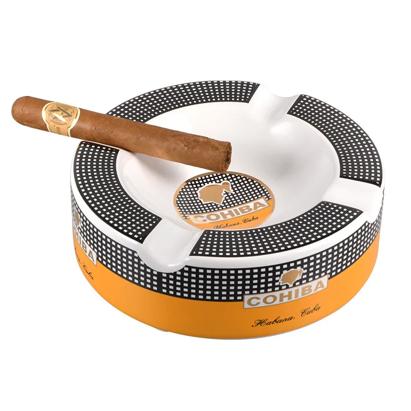 Cigar ashtray creative personality large four ceramic ashtray hotel ghosh the COHIBA ashtray on the living room