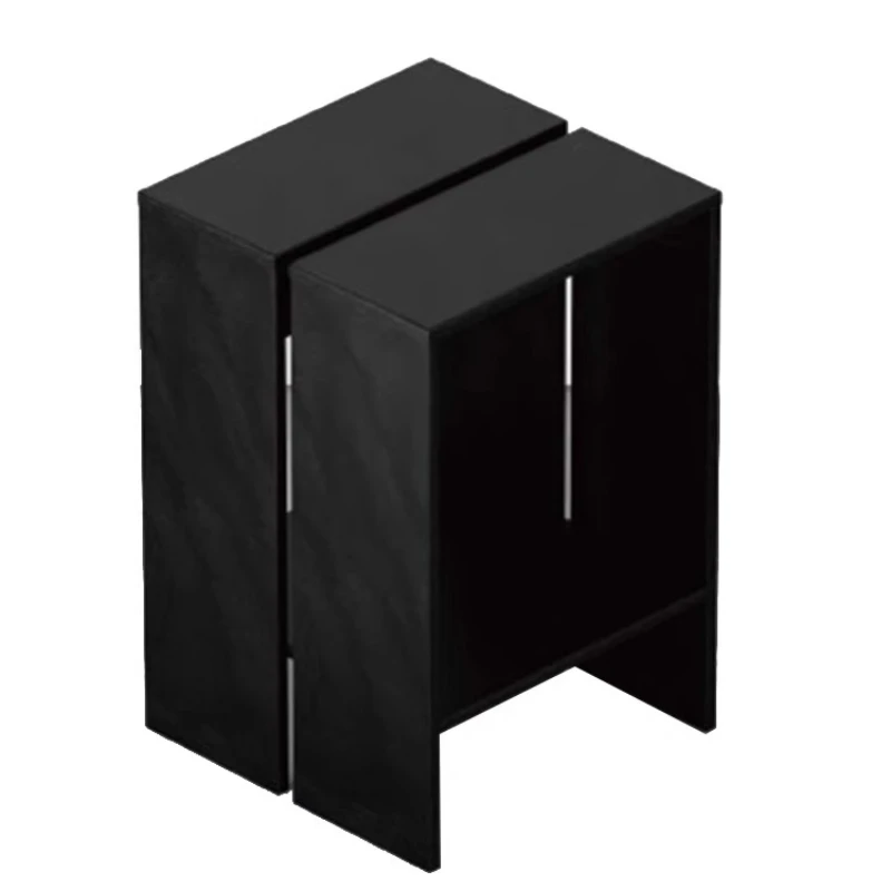 Wabi-Sabi Blackened Wood Side Table Vintage End Table Small Spaces Multi-Functional Sofa Corner Table with Carbonized Texture