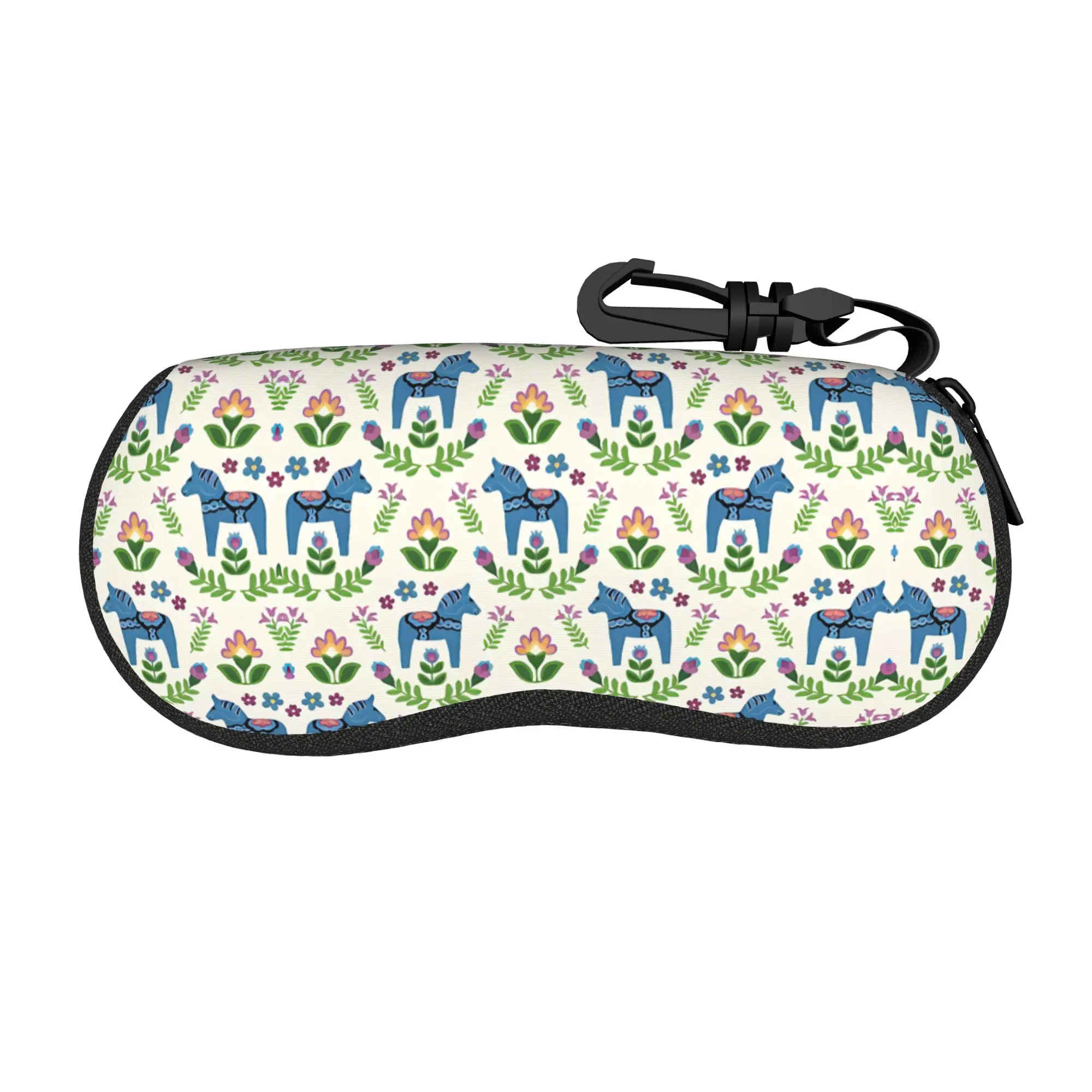 Colorful running horses Glasses Case Women Men New Zipper  Eyeglasses Storage Box Kawaii Eye Contacts Case