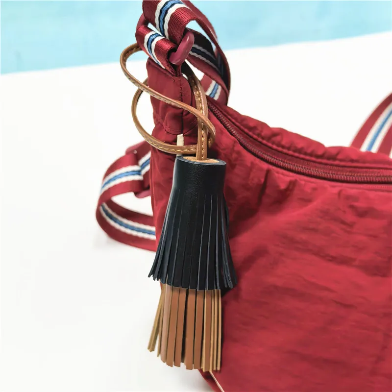 Sheepskin Handmade Bag Charm Leather Tassel Luxuriously Thick Fringe With Large Metal Ring for Bag Pendant & Keys Perfect